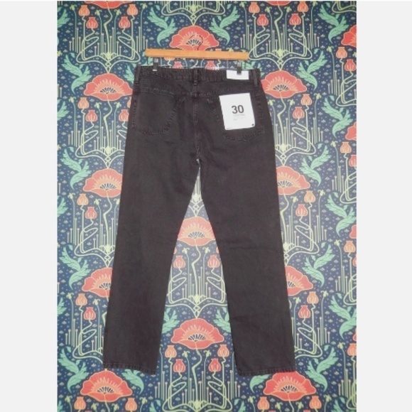 Re/Done Denim 70's Low Rise Straight Washed Black Jeans 30 Nwt - Picture 6 of 7